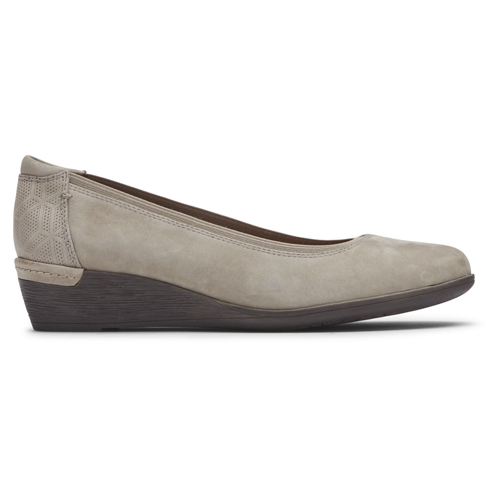 Rockport Pumps For Womens Grey - Cobb Hill Devyn Wedge - TF4257831